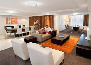 Penthouse Lounge Area - CBD Luxury Accommodation