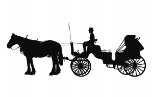 Horse and carriage cartoon image